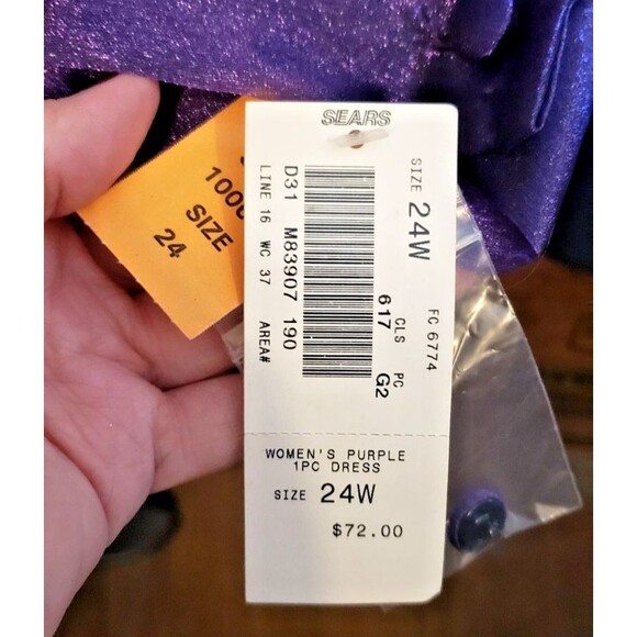 Vintage NWT AT Woman Alix Taylor - Long, Sheer, Purple Jacket / Tunic - Size 24W - Picture 6 of 6